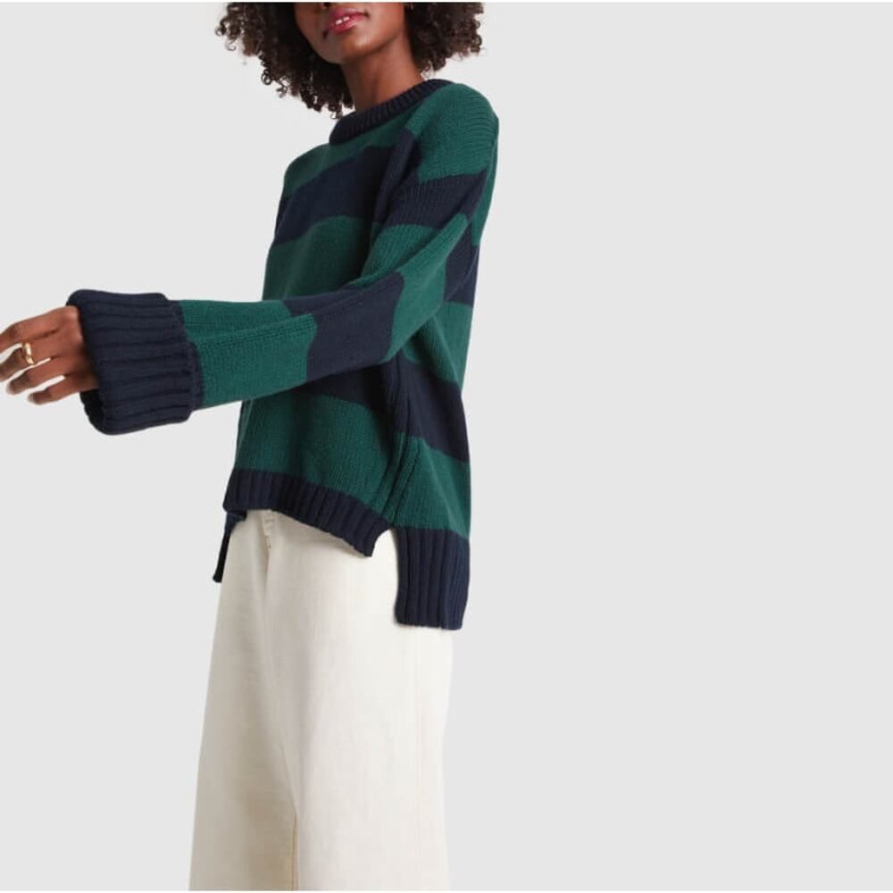 G. Label by Goop Liu Rugby stripe sweater Navy, green XL